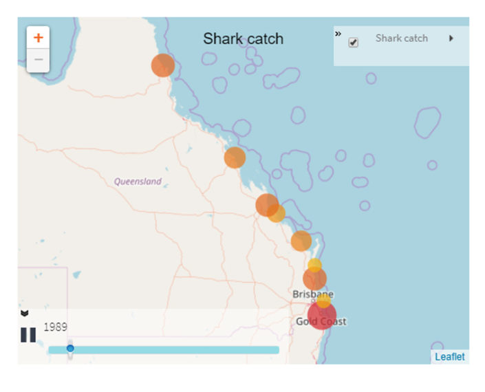 Shark catch by region through time